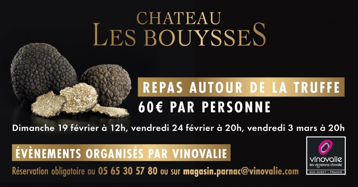 Repas sur le thème de la truffe au Château Les Bouysses
