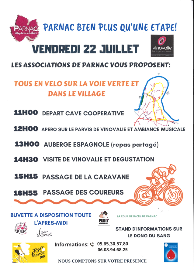 passage du Tour de France 2022 à Parnac dans le Lot